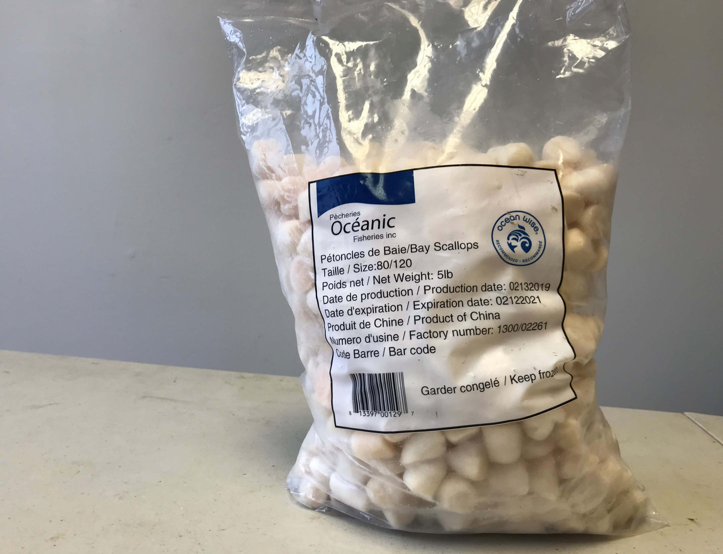 Scallops,(Meat), 80-120,CH Bay, Bulk bag, Frozen, China, NW100%, 30lb(6 x 5lb)