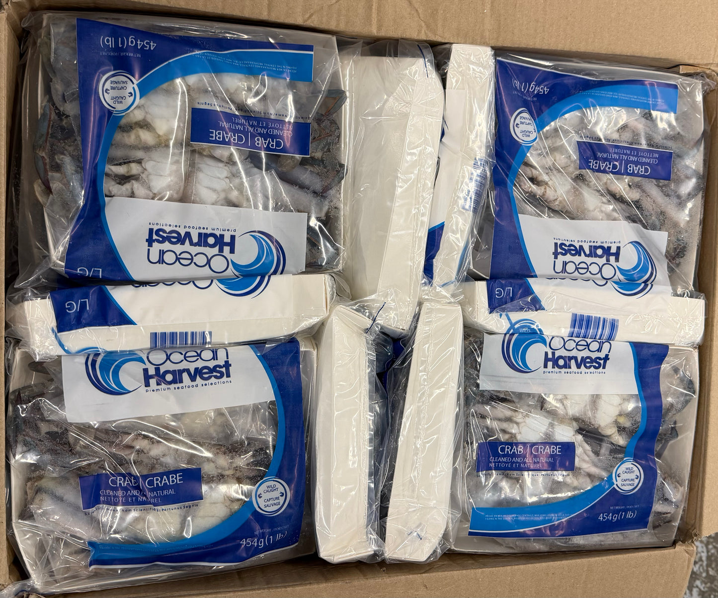 Crab (Blue), Large, Whole, Cleaned, Frozen, Tunisia, (22lb), 22 x 1lb