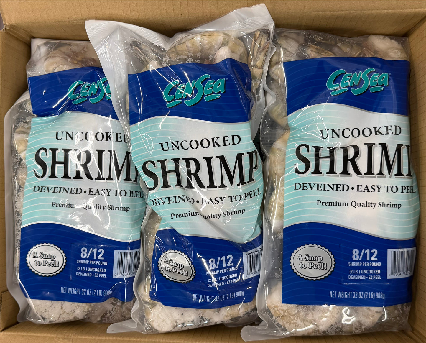 Shrimp (Black Tiger), 8-12, EZP, Vietnam, Frozen, NW, 20 lb, 10 x 2 lb
