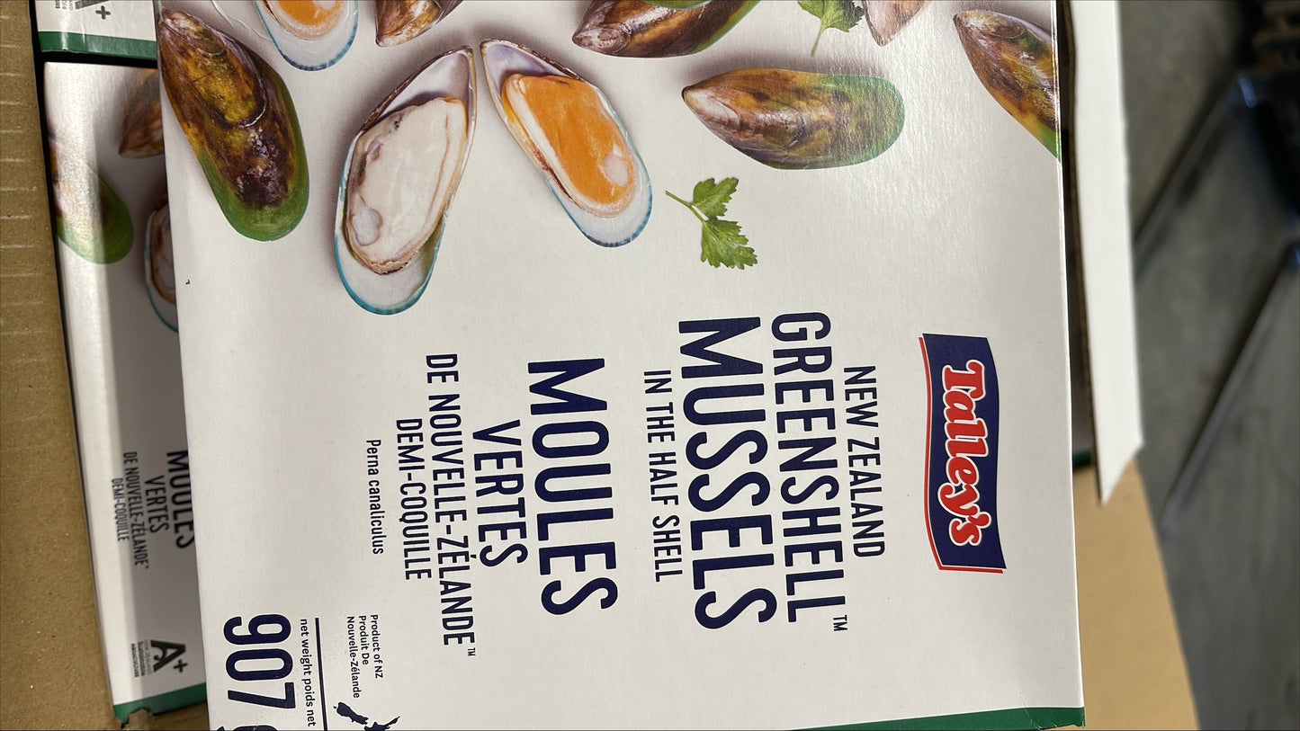 Mussels,(Half Shell),Large,Frozen,NW,24 lb,12 x 2 lb