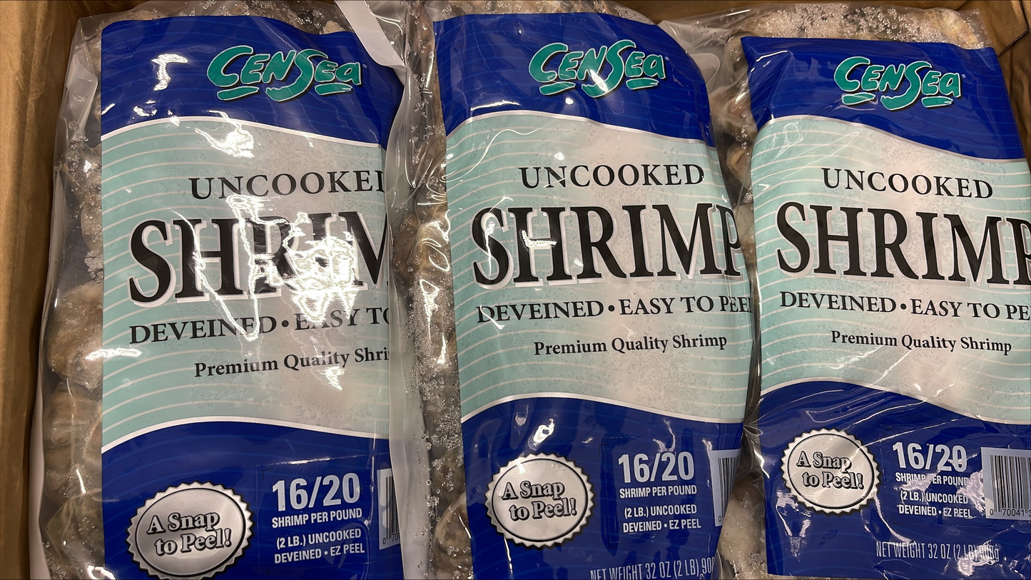 Shrimp (Black Tiger), 16-20, EZP, Frozen, NW, 20 lb, 10 x 2 lb