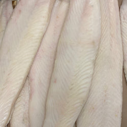 Halibut, (California), 3 up, Fletches, Skinless, Boneless, Frozen, NW, 30 lb