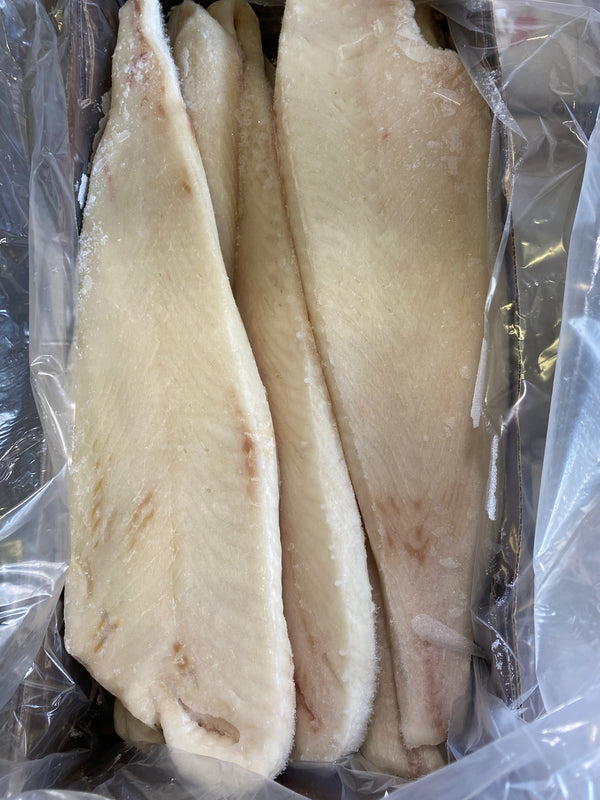 Halibut, (California), 1-3 lb, Fletches, Skinless, Boneless, Frozen, NW, 20 lb