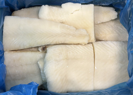 Halibut (White), 1-3 lb, Fletches, Skinless, Boneless, Frozen, IQF, Portugal, NW, 25 lb