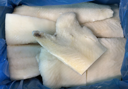 Halibut (White), 1-3 lb, Fletches, Skinless, Boneless, Frozen, IQF, Portugal, NW, 25 lb