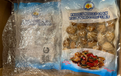 Palourdes (cuites), avec coquille, congelées, NW, 8 kg, 20 x 400 g