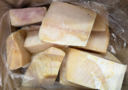 Halibut (Atlantic), Portions, 1-6 oz, Random Size, Skinless, Boneless, Frozen, IQF, SPAIN, NW, 1x10lb