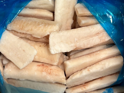 Haddock, 3 oz, Loins, 100%, Skinless, Boneless, Frozen, IQF, PBO, Light treated, China, 5-8% glazing, NW, 10 lb