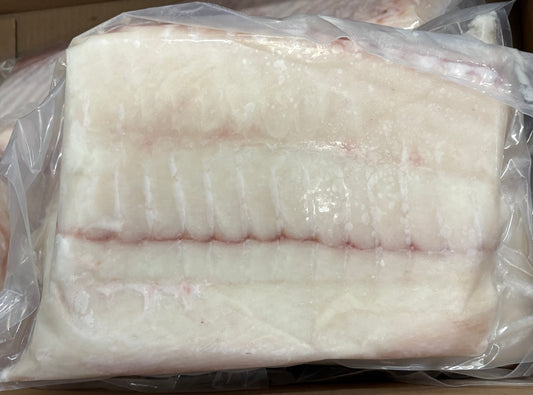 Halibut (Atlantic), 8lb+, Fletches, Skinless, Boneless, Frozen, IVP, Canada, NW, 50lb