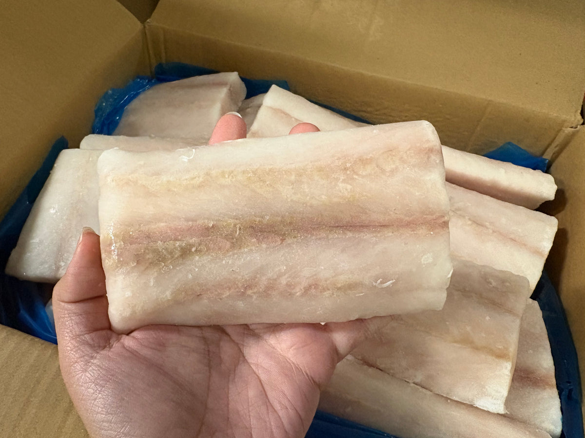 Hake (Blue), 6 oz, Fillets, Skinless, Boneless, Chemfree, Frozen, IQF, China, Ocean Harvest, NW, 1x 10 lb