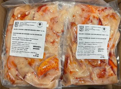 Lobster Meat, Broken, CK, Frozen, Canada, NW, 12 lb, 6 x 2 lb