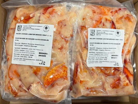 Lobster Meat, Broken, CK, Frozen, Canada, NW, 12 lb, 6 x 2 lb