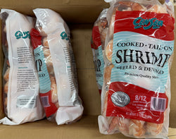 Shrimp (Black Tiger), 8-12, Cooked PDTO, Frozen, Vietnam, NW, 10 lb, 5x2lb