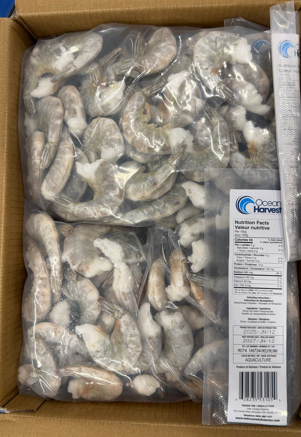 Shrimp (White), 21-25, EZP, Frozen, OHB, IQF, Vietnam, NW, 10 lb , 5 x 2 lb