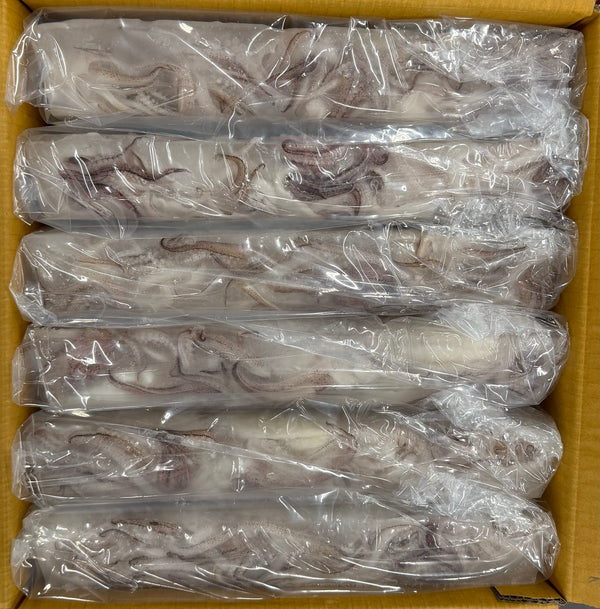 Squid (Loligo For.), U10, Whole, Cleaned, Frozen, 80%, Thailand, Ocean Harvest, 80% NW, 30lb, 6x5lb