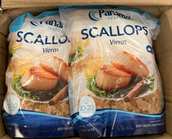 Scallops, 10-20, Frozen, Peru, IQF, NW, 24lb, 8x3lb