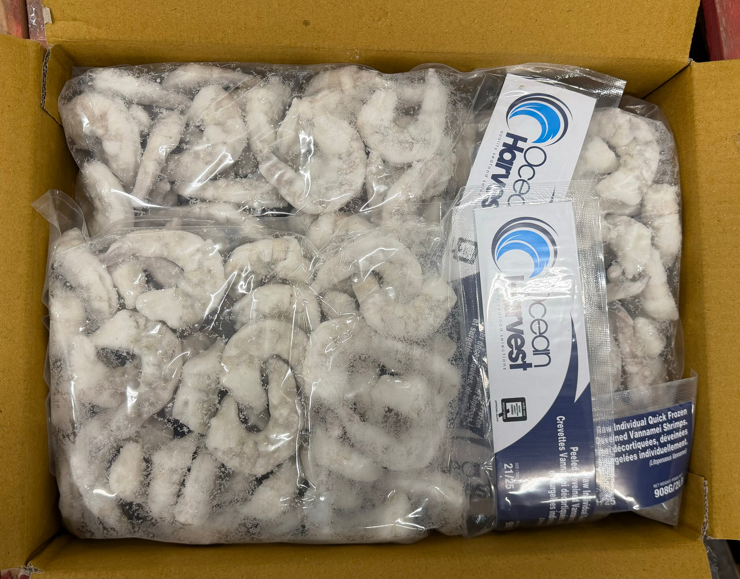 Shrimp (White), 21-25, PDTOFF, India, Frozen, IQF,  NW, 10lbs, (5x2lbs)
