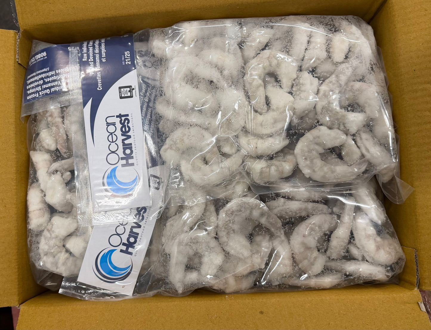 Shrimp (White), 21-25, PDTOFF, India, Frozen, IQF,  NW, 10lbs, (5x2lbs)