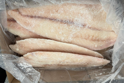 Halibut (California), 3 lb and up, Fillets, Skinless, Boneless, Frozen, IQF, Mexico, Wild Caught, NW, 30 lb