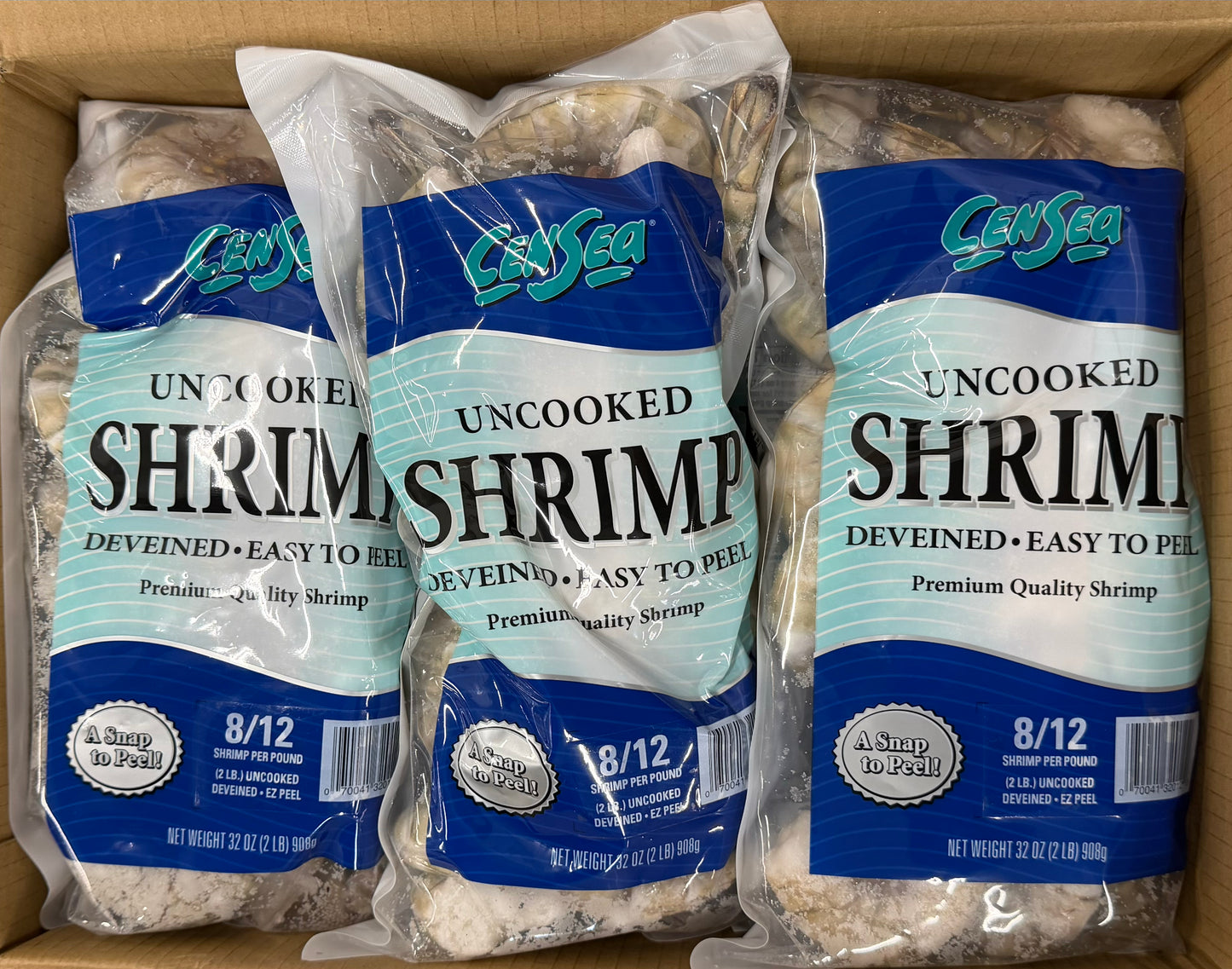 Shrimp (Black Tiger), 8-12, EZP, Vietnam, Frozen, NW, 20 lb, 10 x 2 lb