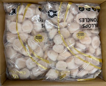 Sea Scallops, 10-20, Frozen, Hokkaido, Japan, VP, NW, 18lb, 18x1lb
