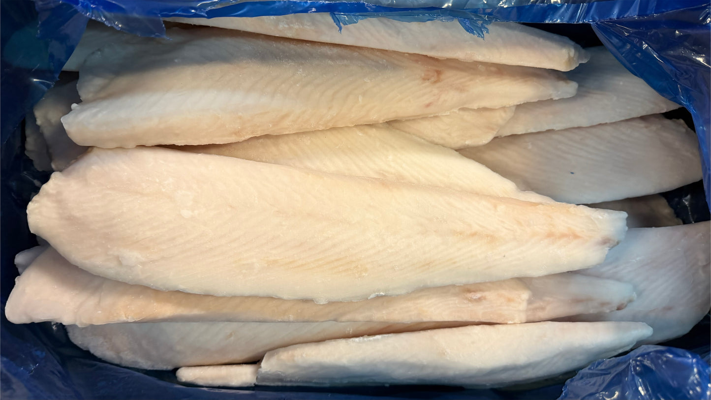 Halibut, (Pacific), 1-3 lb, Fletches, Deep Skinned, Frozen, NW, 25 lb, China
