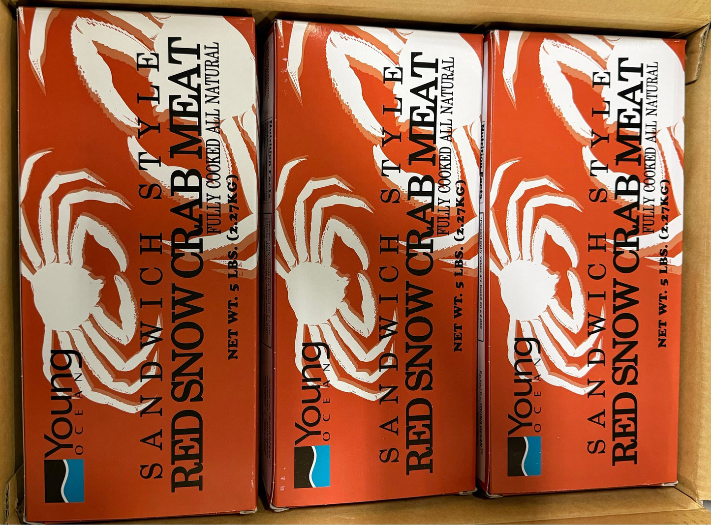 Crab (Snow),Cooked,70%Body Meat, 30% Leg Meat ,100%, NW,30lb, (6 x 5lb)