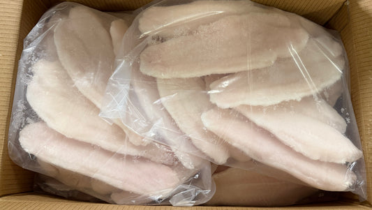Basa, 6-8 oz, Fillets, Frozen, IQF, 80%, Vietnam, NW, 30 lb, 6 x 5 lb.
