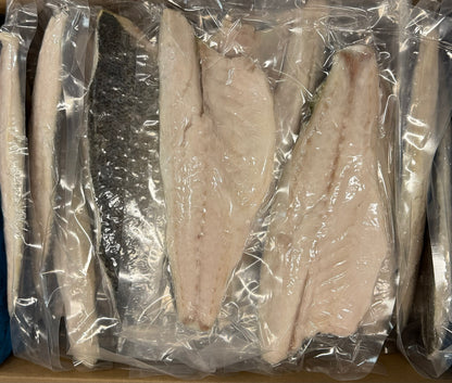 Sea Bass (Branzino), Fillet, 6-8, skin on, Frozen, IVP, NW 10lb