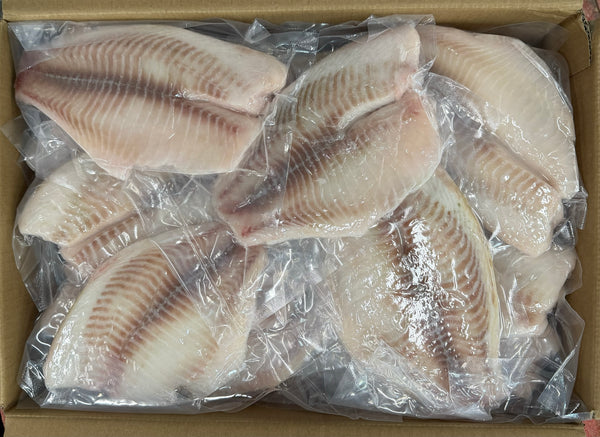 Tilapia, 5-7 oz, Fillets, Frozen, IVP, China, NW, 10 lb