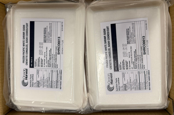 Shrimp (White), 4L (20 pc/tray),  Cooked, Frozen, NW, 5.908 lb