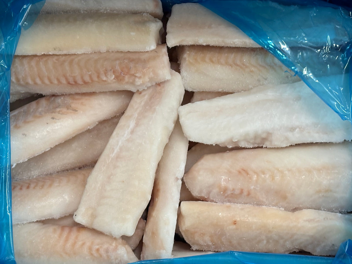 Haddock, 4 oz, Loins, 100%, Skinless, Boneless, Frozen, IQF, PBO, Light treated, China, 5-8% glazing, NW, 10 lb