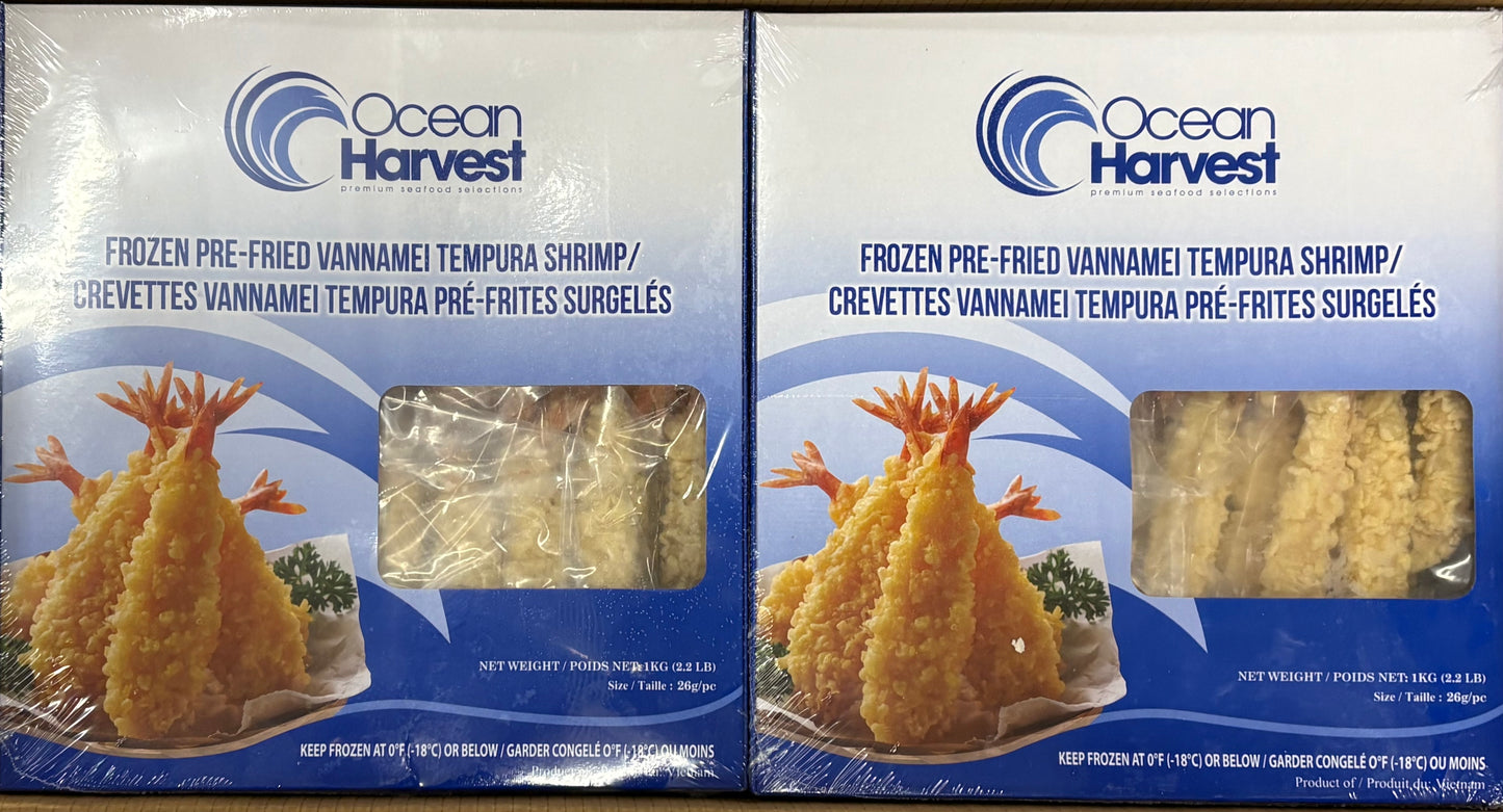 Shrimp (White), Tempura, 24-28G, Pre fried, Vannamei, Breaded, 50% shrimp,  Frozen, IQF, Vietnam, NW10kg, (10 x1kg)