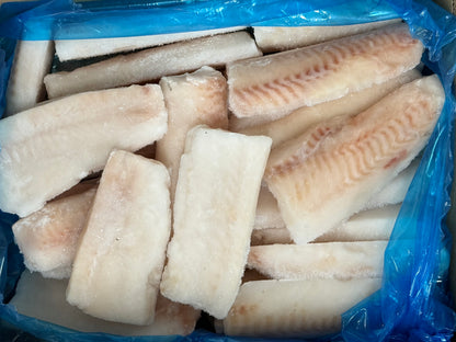 Haddock, 6 oz, Loins, 100%, Skinless, Boneless, Frozen, IQF, PBO, Light treated, China, 5-8% glazing, NW, 10 lb