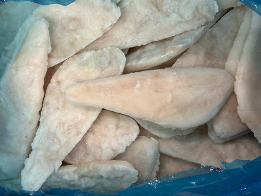 Halibut (Pacific), 3.75oz, moulded portions, Frozen, China, NW, 1 x 10 lb