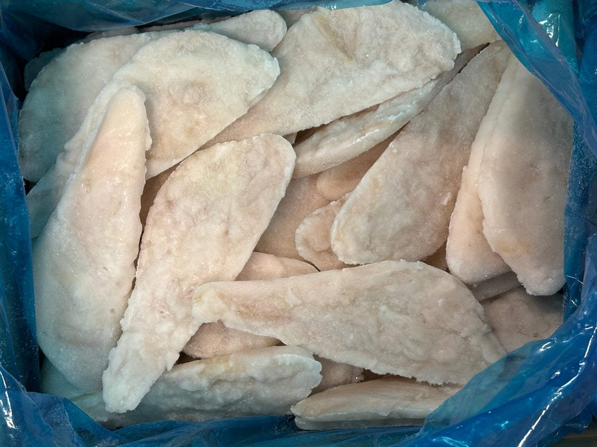 Halibut (Pacific), 3.75oz, moulded portions, Frozen, China, NW, 1 x 10 lb