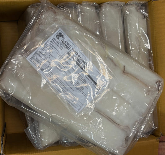 Squid (Loligo For.), U5, Whole, Cleaned, Frozen Thailand, Ocean Harvest, 100% NW, 30lb, 6x5lb