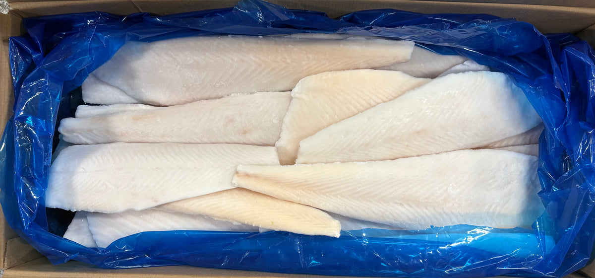 Halibut (Atlantic), 8-16oz, Fletches, Frozen, IQF, China, NW, 25lb