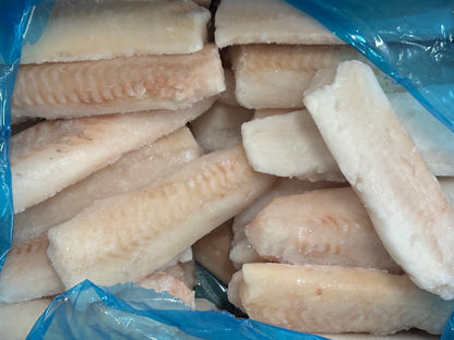 Haddock, 4 oz, Loins, 100%, Skinless, Boneless, Frozen, IQF, PBO, Light treated, China, 5-8% glazing, NW, 10 lb