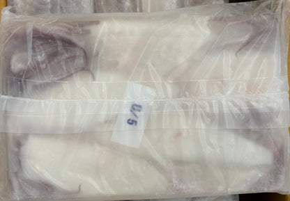 Squid U5, Whole, Cleaned, Frozen, 80%, Thailand, HO, NW, 24 lb, 6 x 4 lb