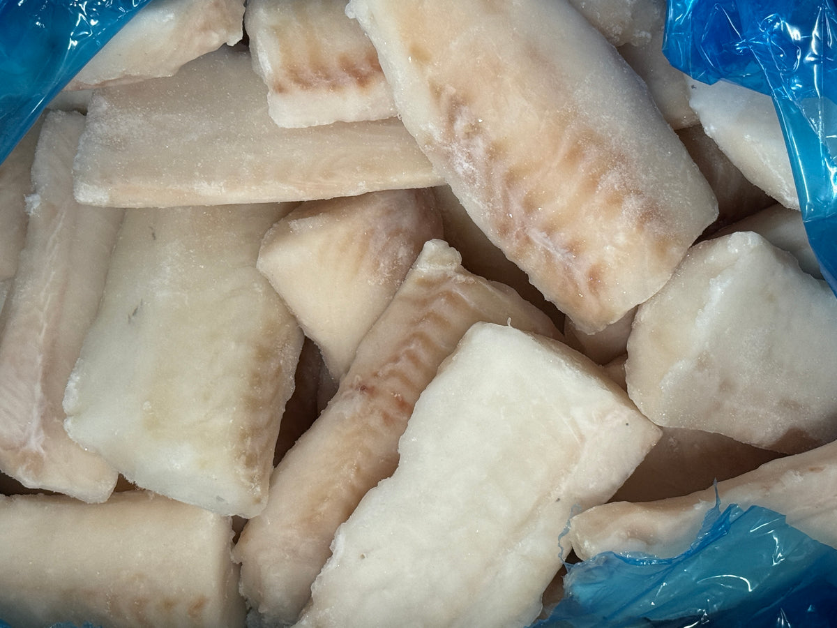 Haddock, 5 oz, Loins, 100%, Skinless, Boneless, Frozen, IQF, PBO, Light treated, China, 5-8% glazing, NW, 10 lb