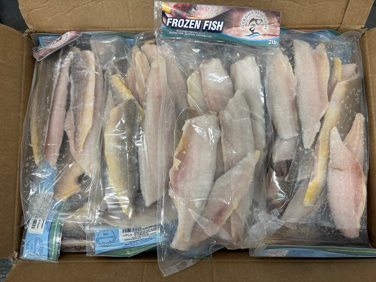 King Weakfish (Bangamary), 45-110gm, Skin on ,Fillet, Frozen, Brazil, NW, 22lb (2lb bags)