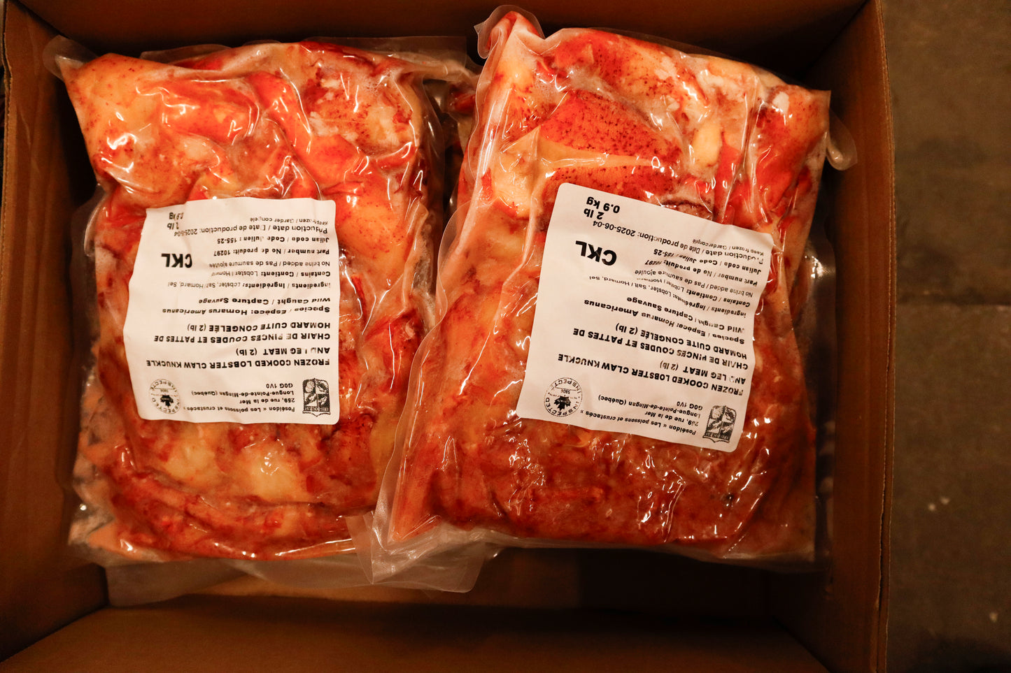 Lobster Meat, CKL, Frozen, Canada, NW, 12 lb, 6 x 2 lb