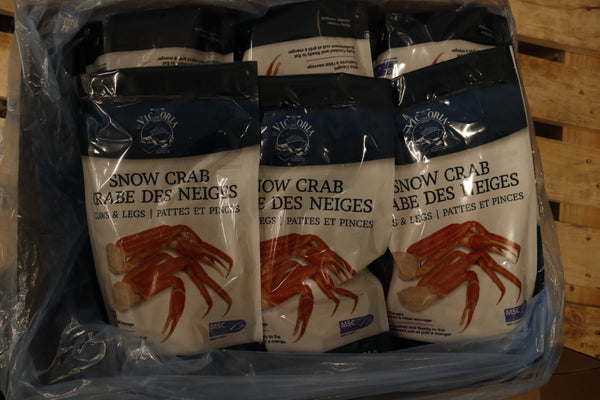 Crab (Snow), 4 oz/up, Clusters, Frozen, Canada, NW, 12 x 1lb