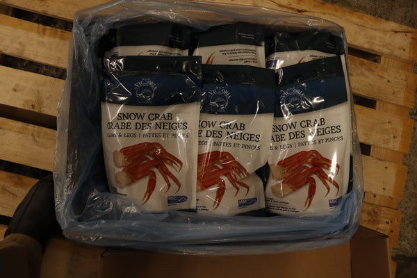 Crab (Snow), 4 oz/up, Clusters, Frozen, Canada, NW, 12 x 1lb