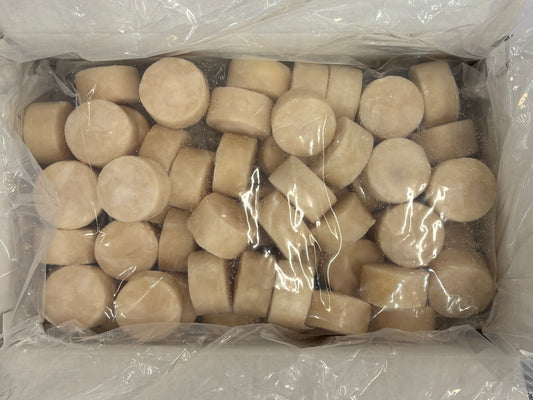 Scallops, U12, Medallion, Frozen, China, IQF, NW, 10lb, 2x5lb