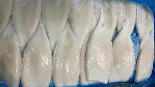 Squid (Illex), U10, Tubes, Frozen, Semi IQF, Layer, Taiwan, NW, 22 lb