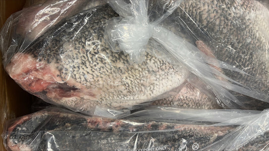 Perch (Nile), 3-7 kg/pc, Headless, Gutted, J-Cut, Tail Off, Frozen, NW, 20 kg (44.1 lb)