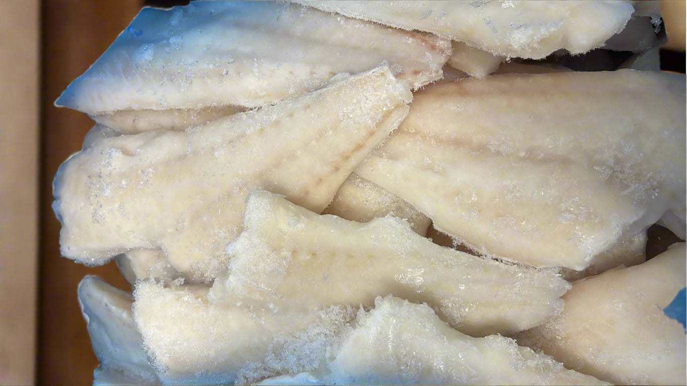 Haddock, 8 oz, Fillet, 100%, Skinless, Boneless, Frozen, IQF, PBO, Light treated, China, 5-8% glazing, NW, 10 lb