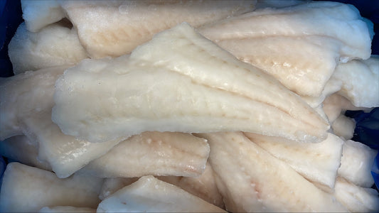 Haddock, 5 oz, Fillet, 100%, Skinless, Boneless, Frozen, IQF, PBO, Light treated, China, 5-8% glazing, NW, 10 lb